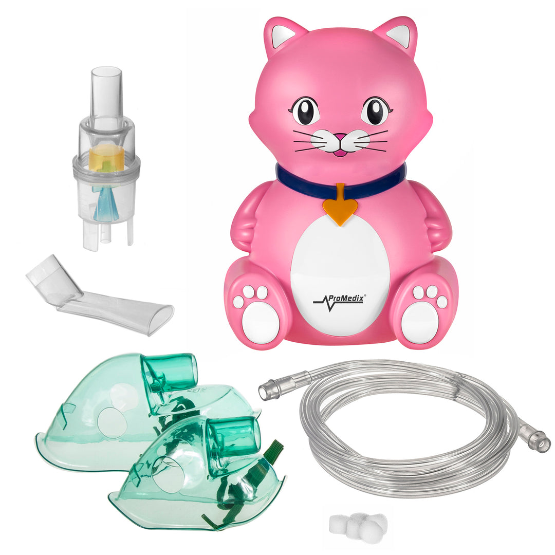 Reiswieg Promedix,125x65x74cm, blauw, wielen, beschermhoes, PR-803B + Babycat inhalator PR-816