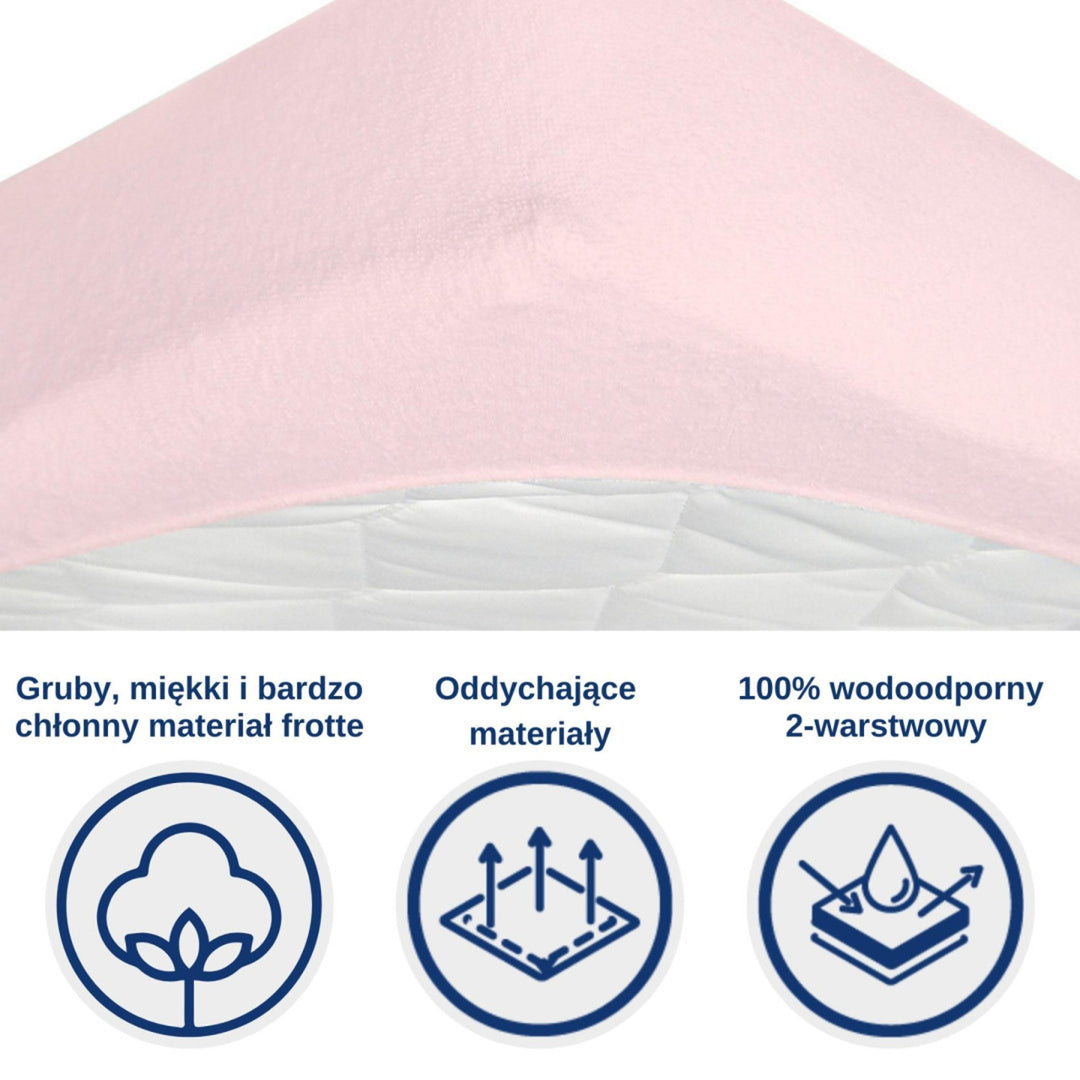 Snibbs waterbestendig laken, roze, 60x120 cm, T-SNI-100232