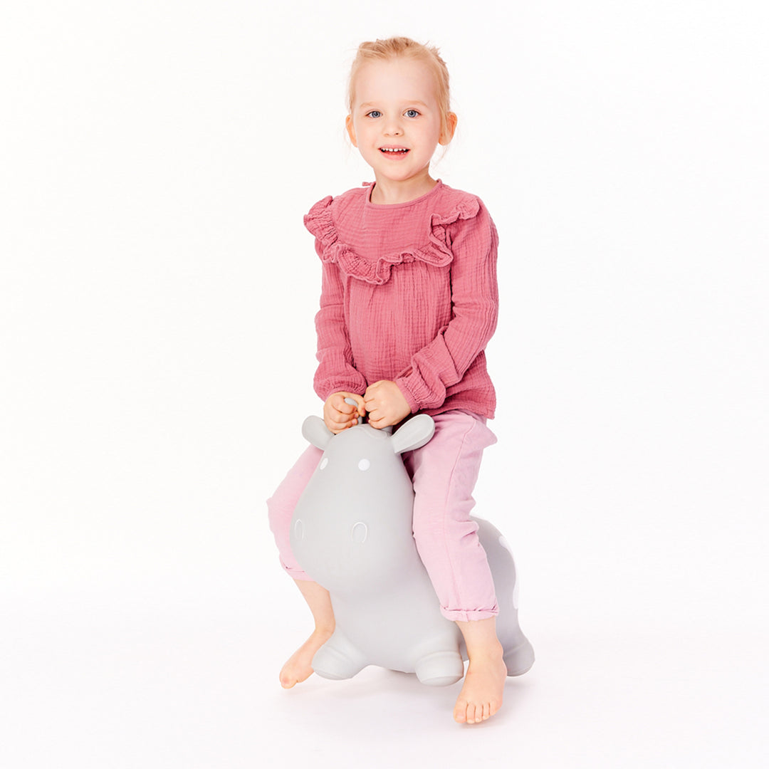 Hoppimals rubberen trui, grijze fudge, pomp, T-TFF-NN140