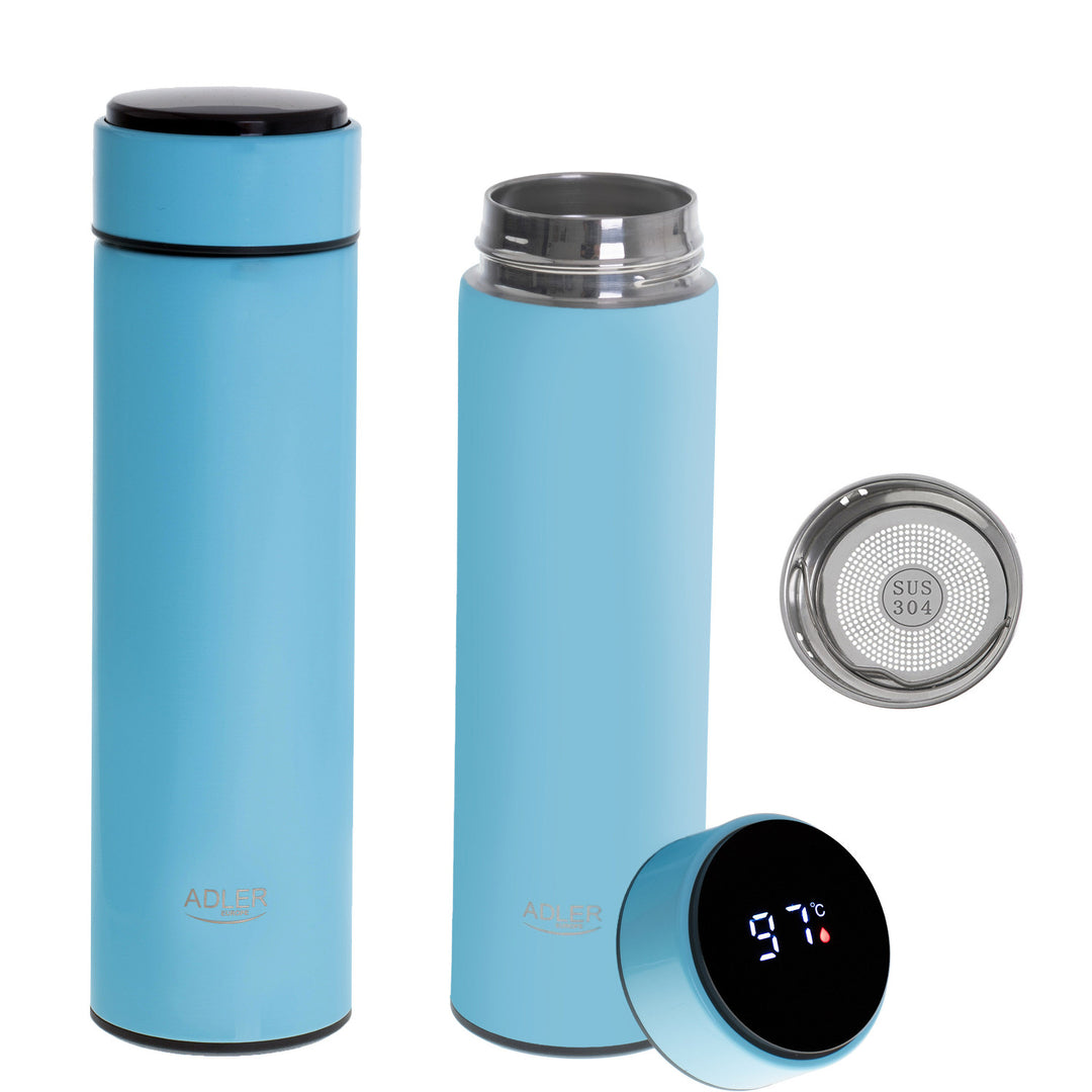 Adler thermosfles, LED-touchscreen, inhoud 473 ml, kleur blauw, AD 4506
