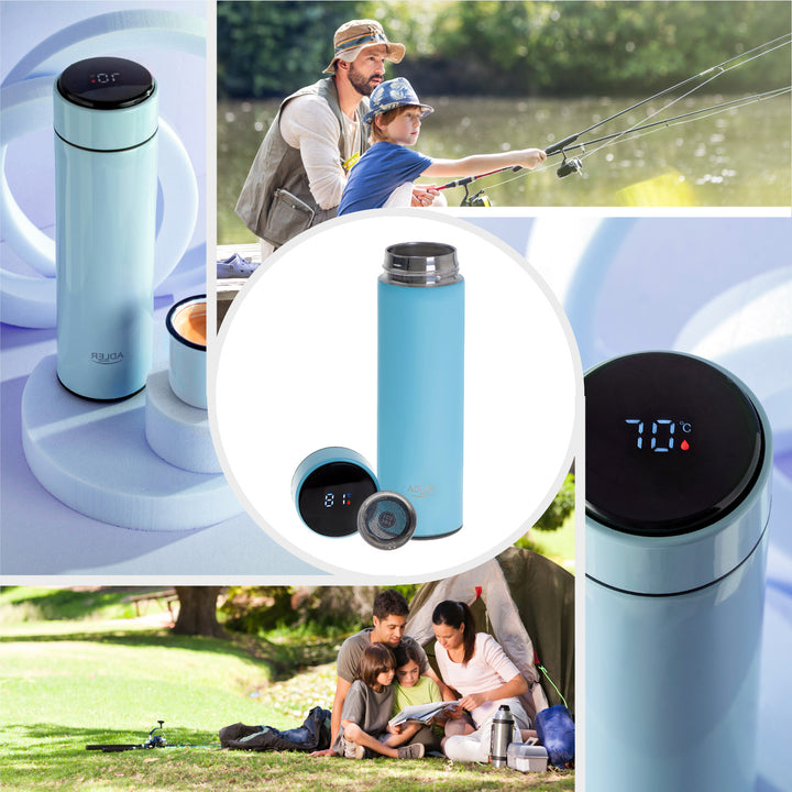 Adler thermosfles, LED-touchscreen, inhoud 473 ml, kleur blauw, AD 4506