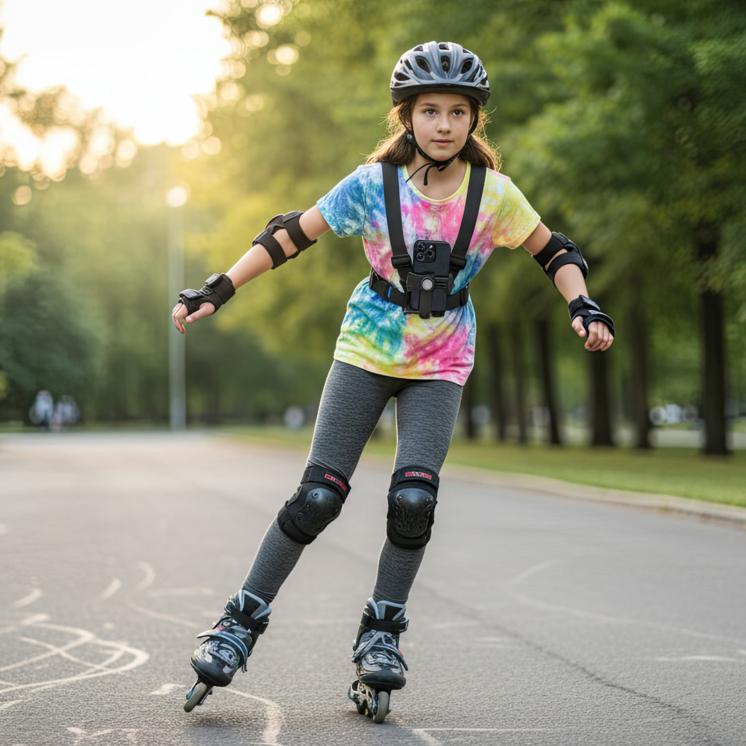 Maclean MC-294 2 in 1 Universele borstbandhouder voor smartphone en actiecamera Compatibel met GoPro-camera's etc. Sporthouder voor mobiele telefoon Houder voor mobiele telefoon Camera 360° draaibaar