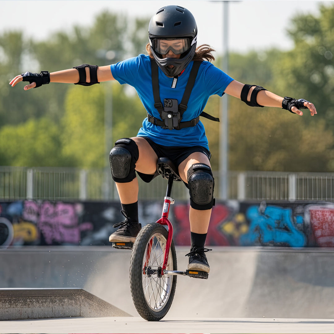 Maclean MC-294 2 in 1 Universele borstbandhouder voor smartphone en actiecamera Compatibel met GoPro-camera's etc. Sporthouder voor mobiele telefoon Houder voor mobiele telefoon Camera 360° draaibaar