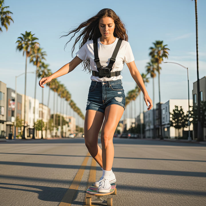 Maclean MC-294 2 in 1 Universele borstbandhouder voor smartphone en actiecamera Compatibel met GoPro-camera's etc. Sporthouder voor mobiele telefoon Houder voor mobiele telefoon Camera 360° draaibaar