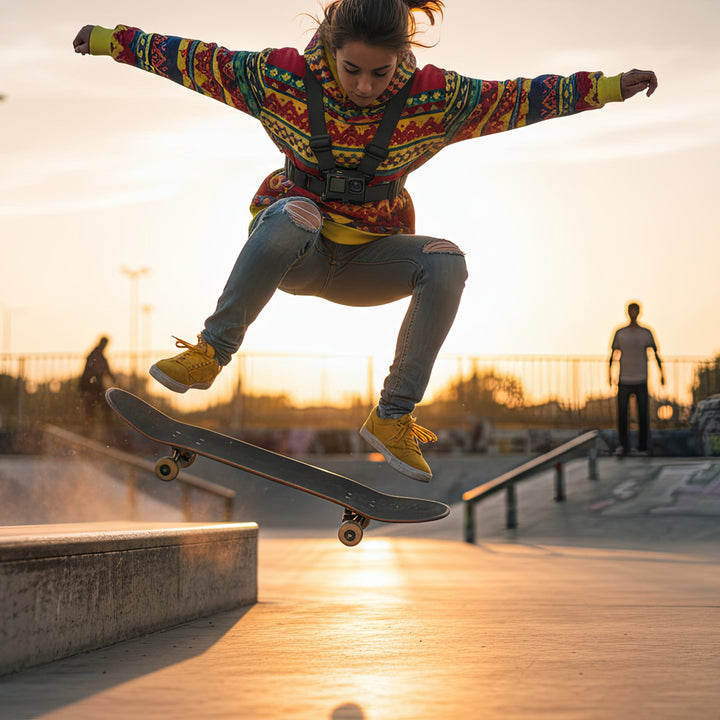 Maclean MC-294 2 in 1 Universele borstbandhouder voor smartphone en actiecamera Compatibel met GoPro-camera's etc. Sporthouder voor mobiele telefoon Houder voor mobiele telefoon Camera 360° draaibaar