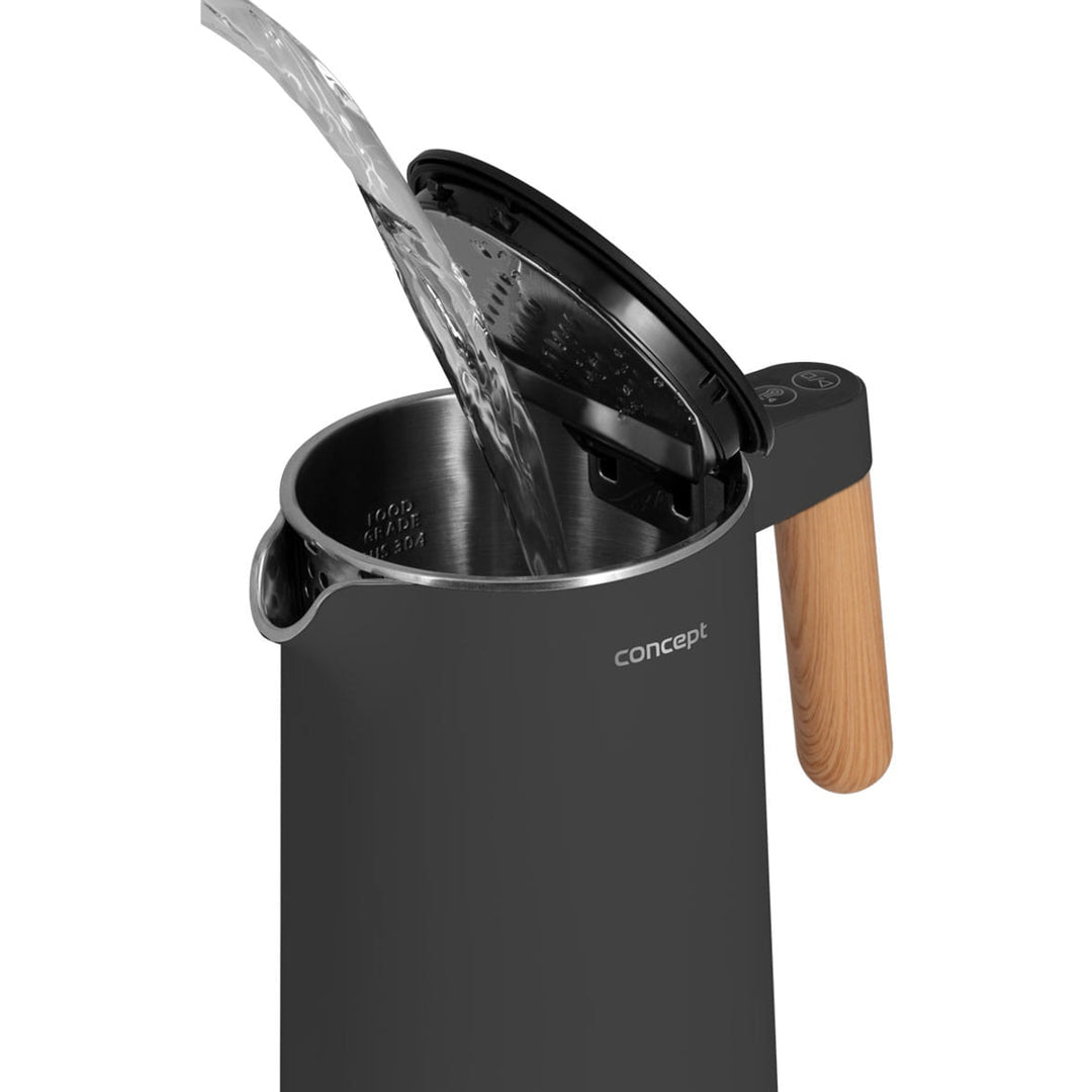 1.5L elektrische waterkoker met temperatuurregeling Concept RK3302 antraciet Britse stekker