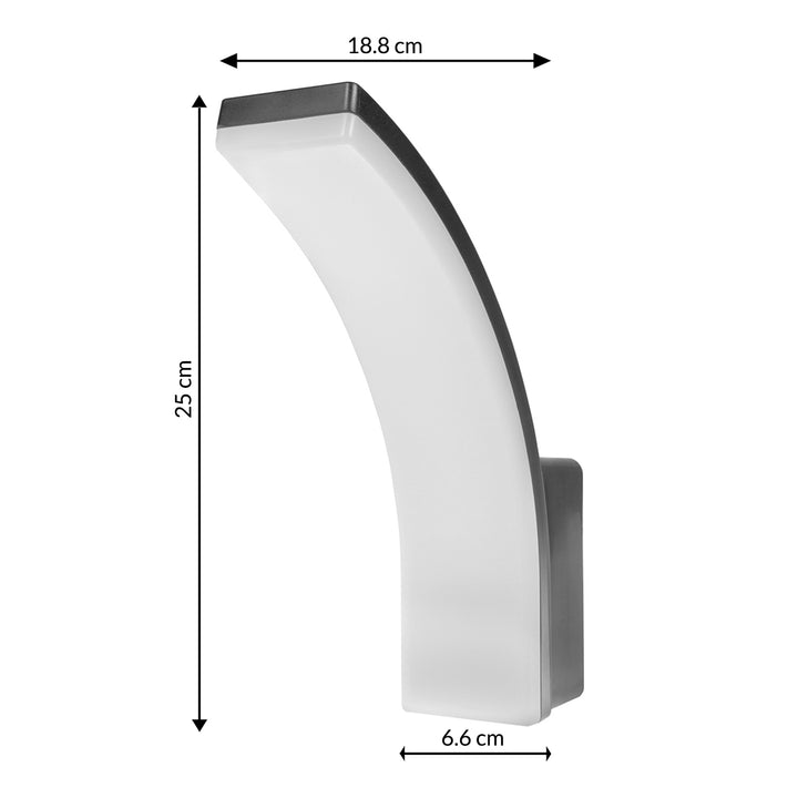 Maclean - LED lamp - Buitenlamp - Wandlamp - PIR - 20W - 2750lm - IP65 - neutraal wit 4000K - Grijs - MCE511 GR