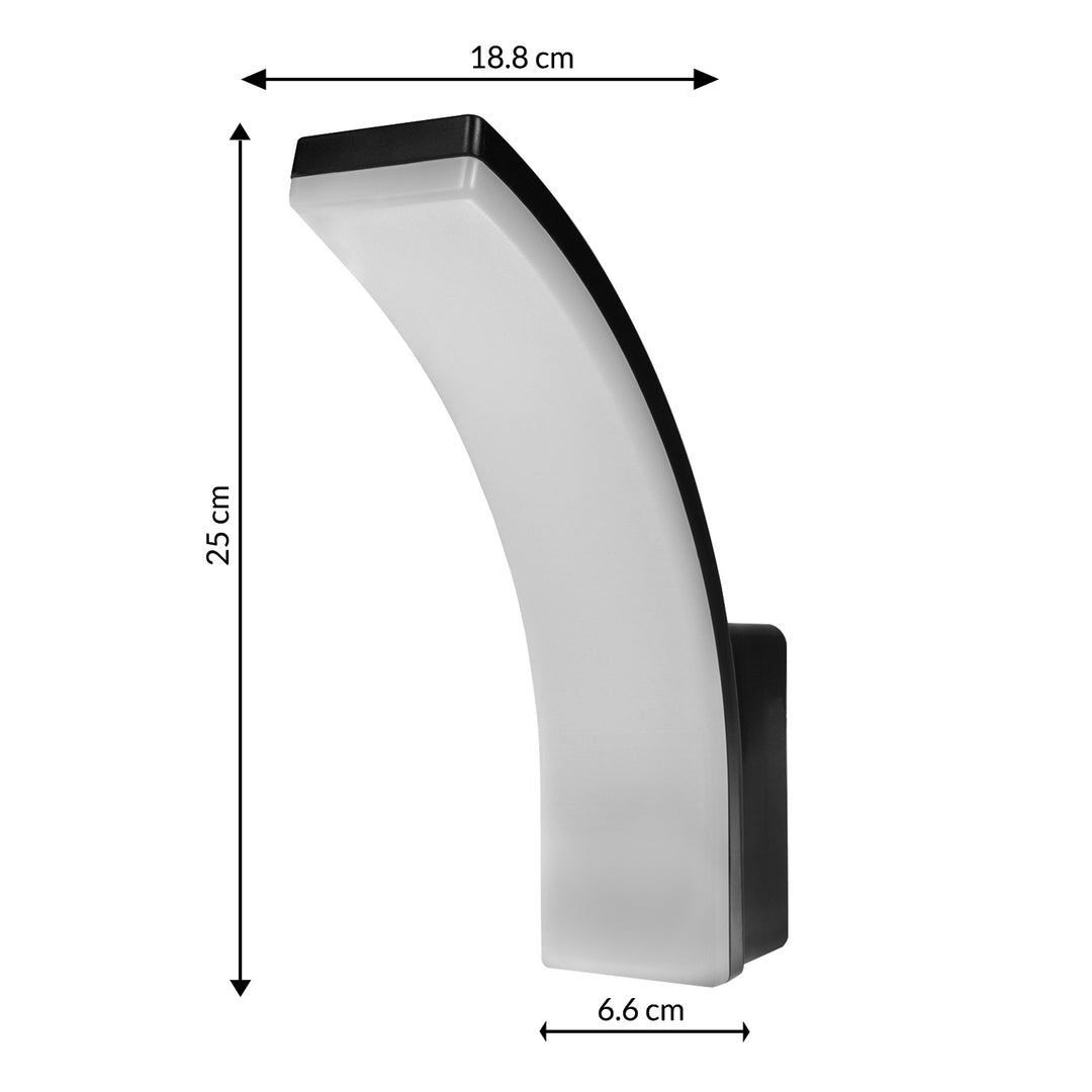 Maclean - LED lamp - Buitenlamp - Wandlamp - PIR - 20W - 2750lm - IP65 - neutraal wit 4000K - Zwart - MCE511 B