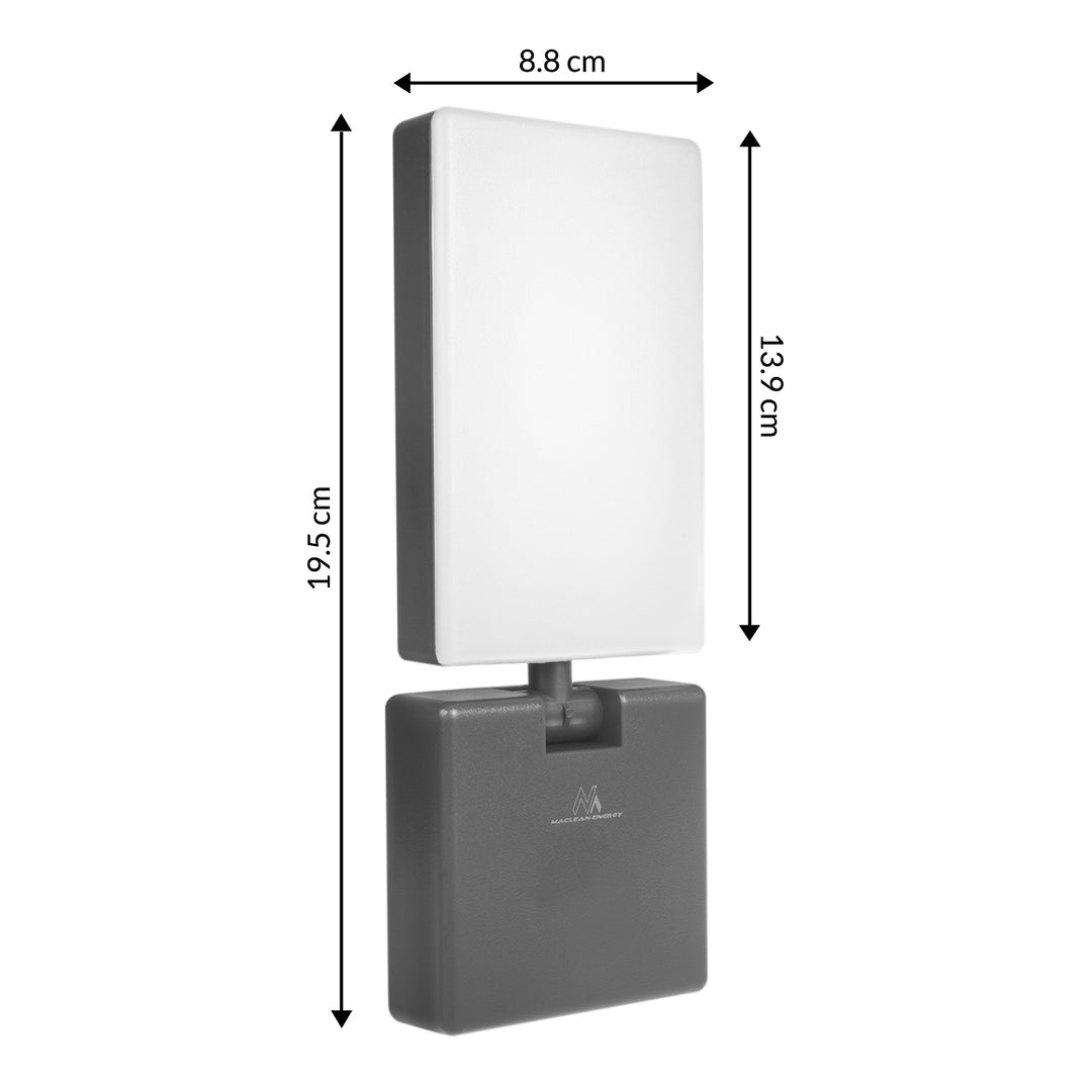 Maclean - LED-lamp - LED lamp - Buitenlamp - Wandlamp - 10W - 700lm - IP65 - Neutraal wit - 4000K - Grijs - MCE514 GR