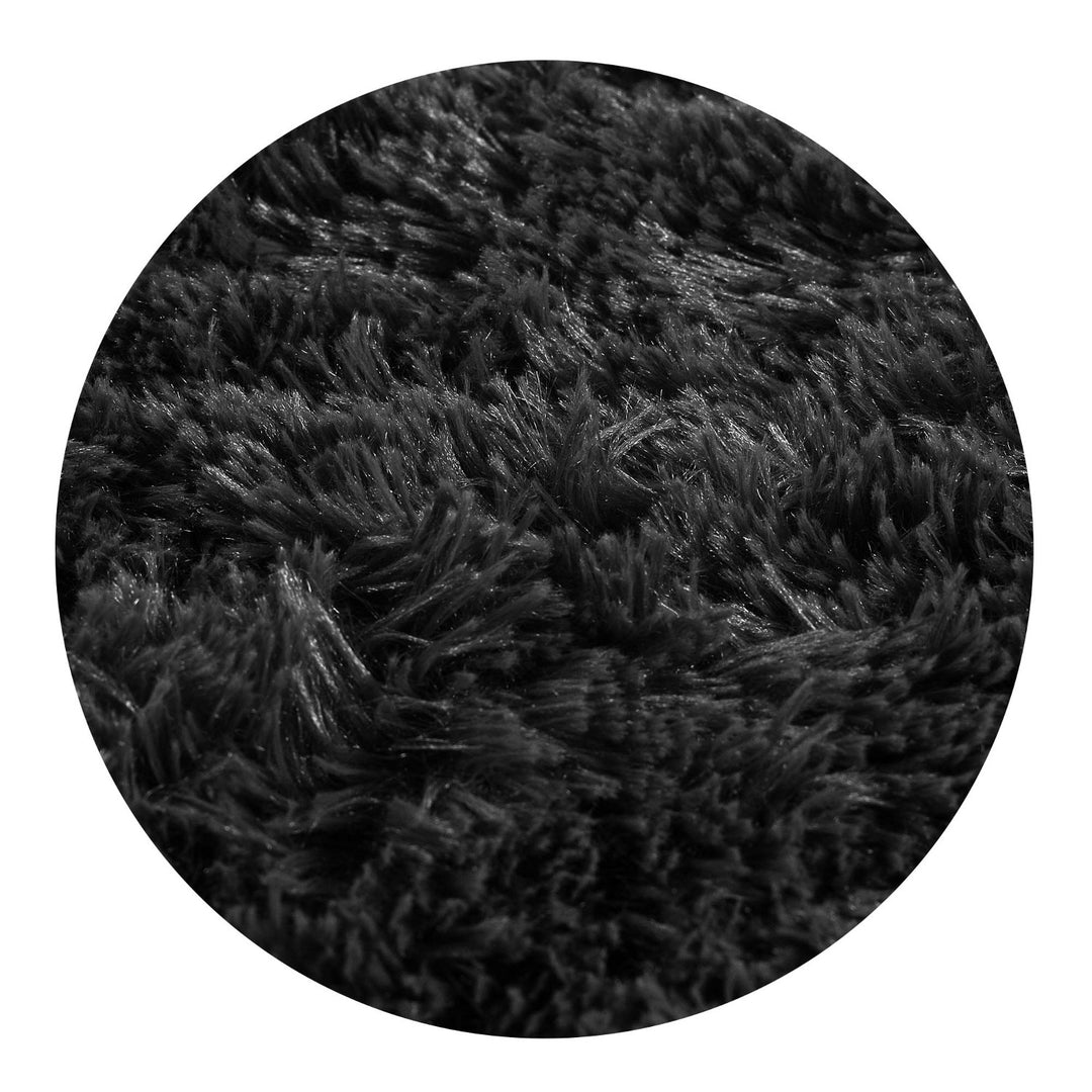 Pluche tapijt, korte pool, antislip, 160 x 220 cm, zwart, DYWSHA120/160CZA