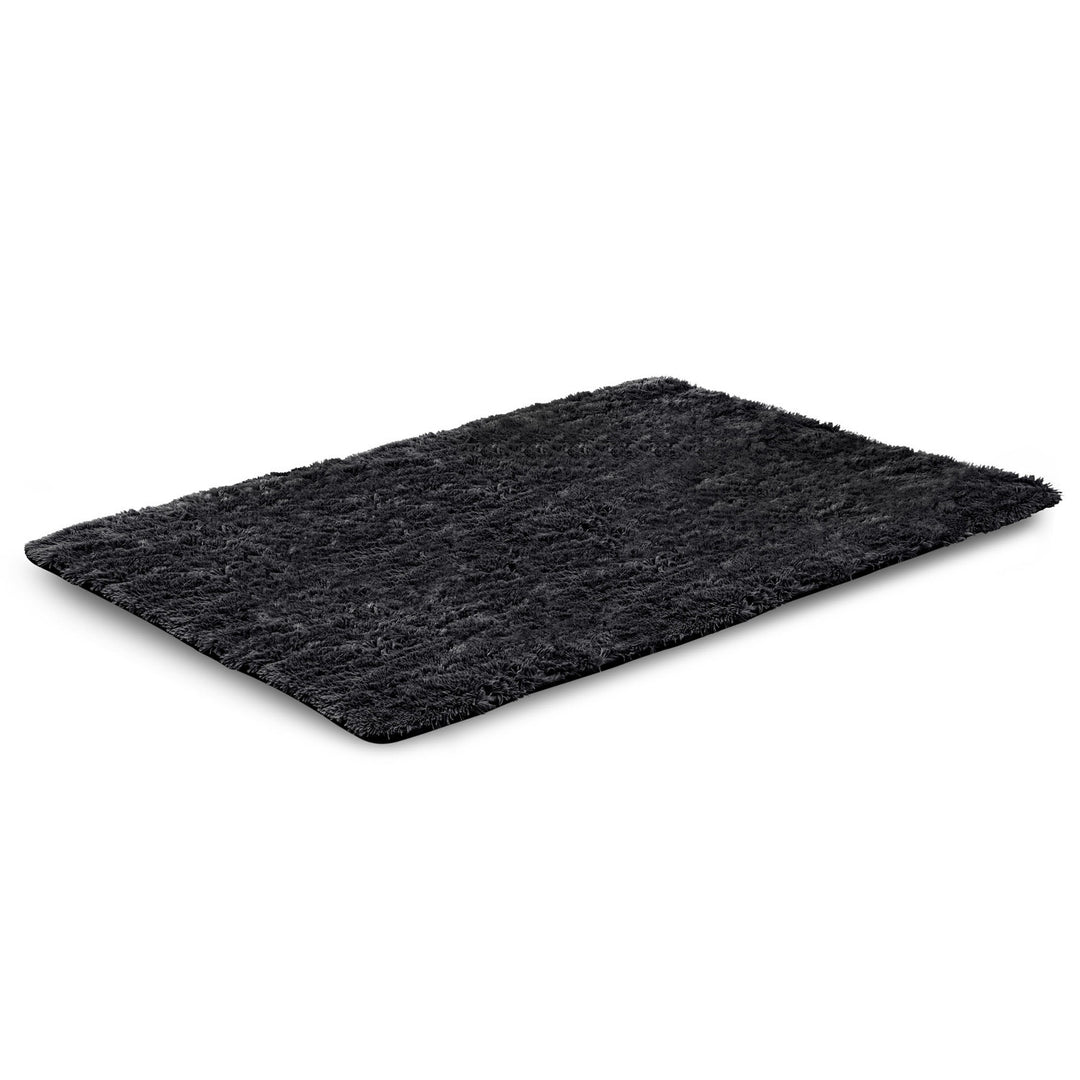 Pluche tapijt, korte pool, antislip, 160 x 220 cm, zwart, DYWSHA120/160CZA