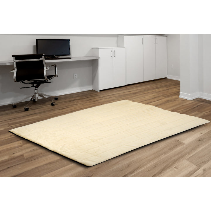 Pluche tapijt, imitatie konijnenbont, antislip, 120 x 160 cm, beige, DYWRAB120/160BEZ