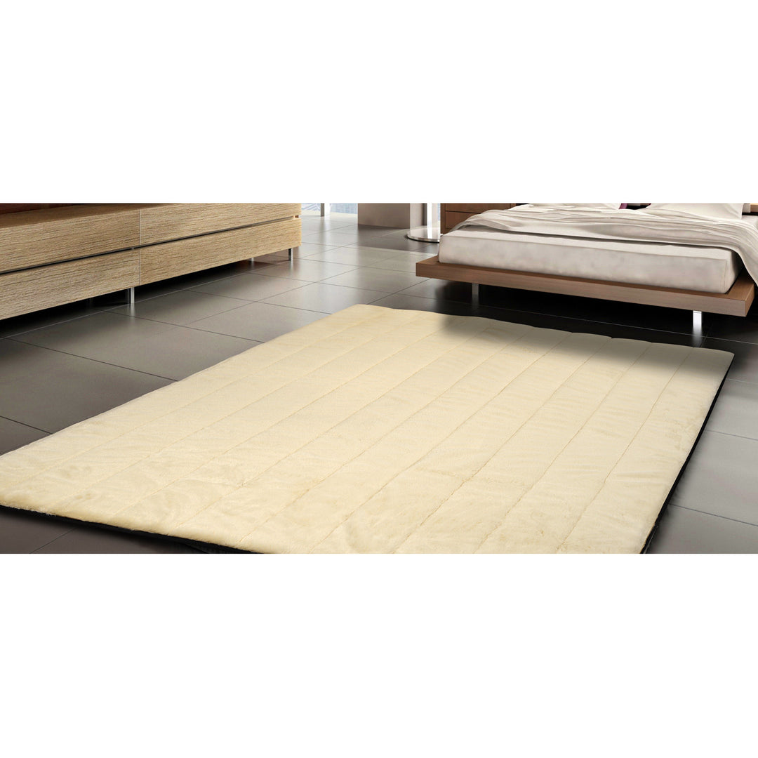 Pluche tapijt, imitatie konijnenbont, antislip, 120 x 160 cm, beige, DYWRAB120/160BEZ
