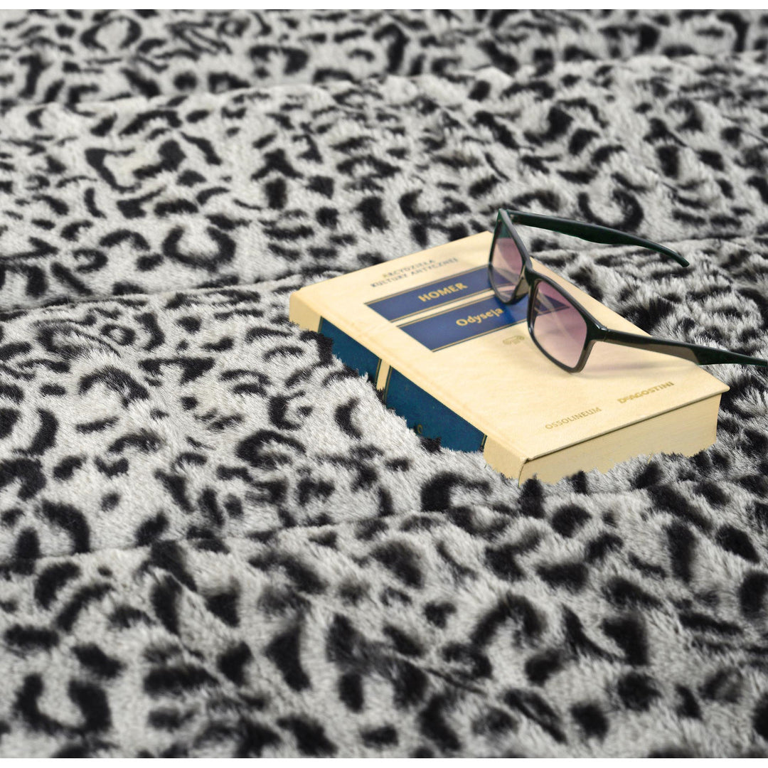 Pluche tapijt, imitatie konijnenbont, antislip, 120 x 160 cm, Siberisch patroon, DYWRAB120/160SYB