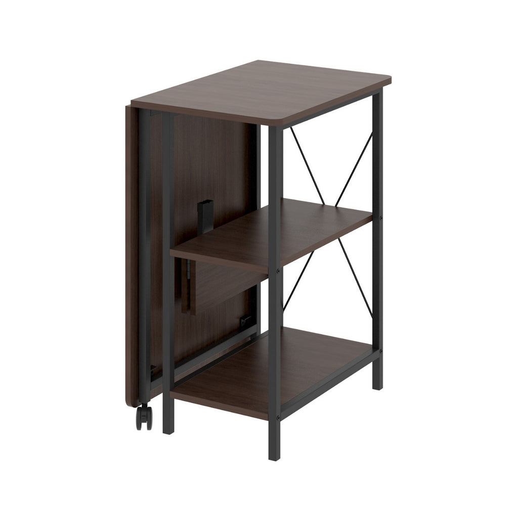 Maclean MC-1250 W - Bureau Mobile Pliable - Blanc - 100 x 50 cm - Structure en Acier - Charge maximale : 50 kg - Bureau d'ordinateur - Table de Travail - Table sur roulettes