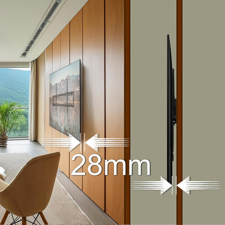 Maclean Tv-Beugel / Tv-houder / TV steun / LCD, LED, OLED - max VESA 600x400, 32-80", 45kg, kantelverstelling +0°~-10°, MC-413