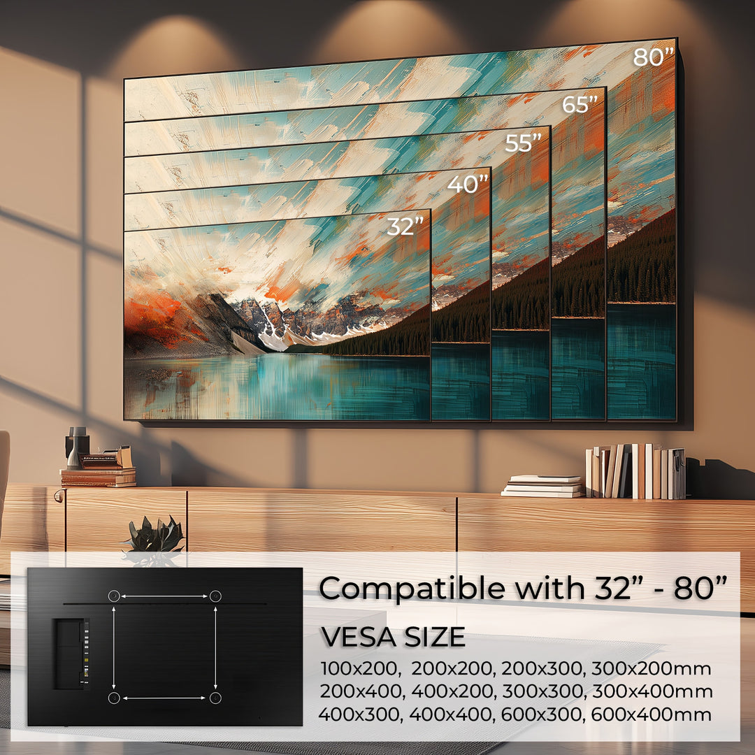 Maclean Tv-Beugel / Tv-houder / TV steun / LCD, LED, OLED - max VESA 600x400, 32-80", 45kg, kantelverstelling +0°~-10°, MC-413