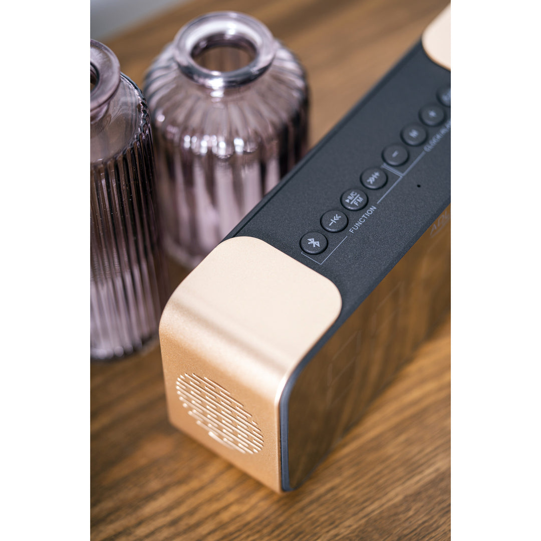 Adler AD 1190 Copper draadloze wekkerradio met LED-display en Bluetooth-functie