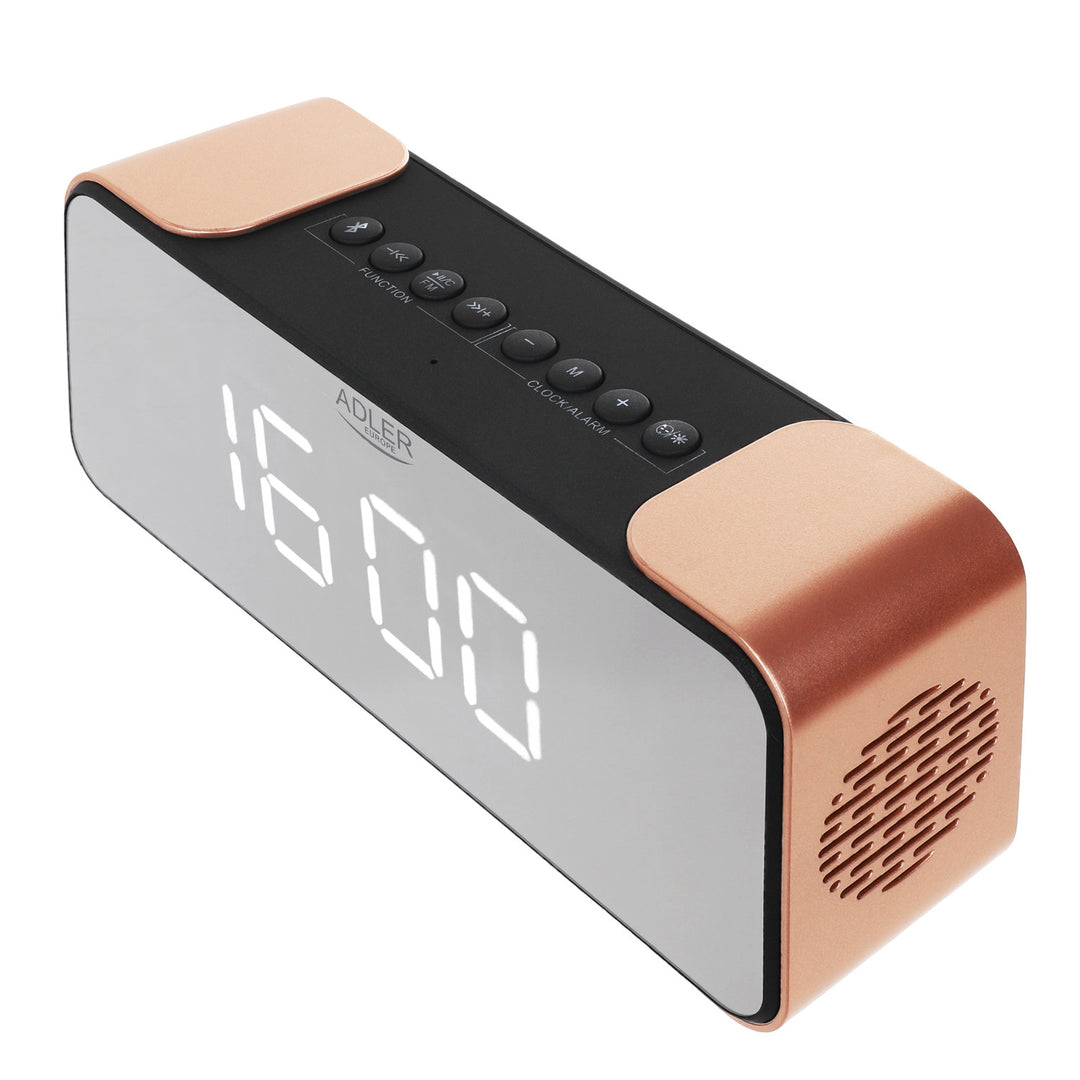 Adler AD 1190 Copper draadloze wekkerradio met LED-display en Bluetooth-functie