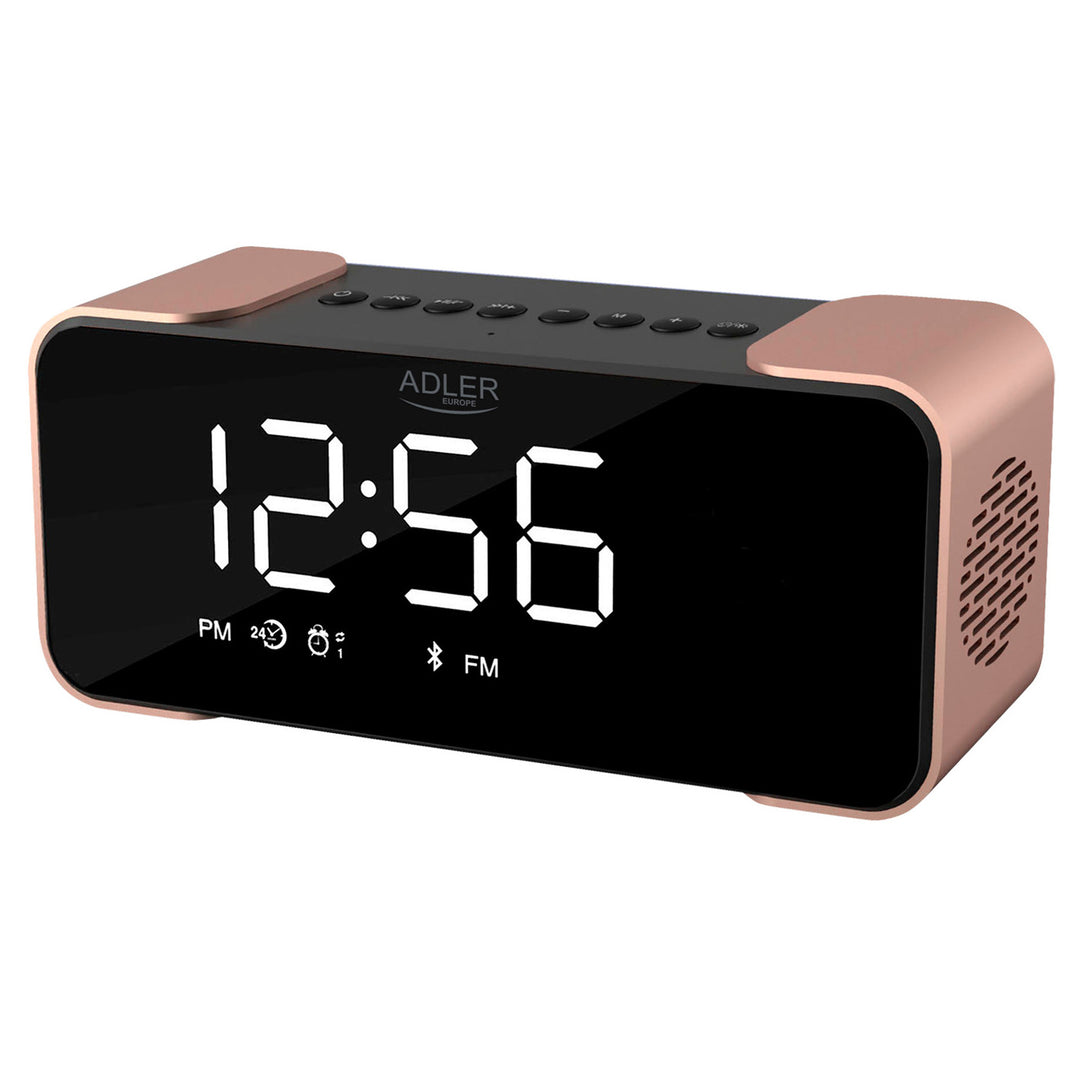 Adler AD 1190 Copper draadloze wekkerradio met LED-display en Bluetooth-functie