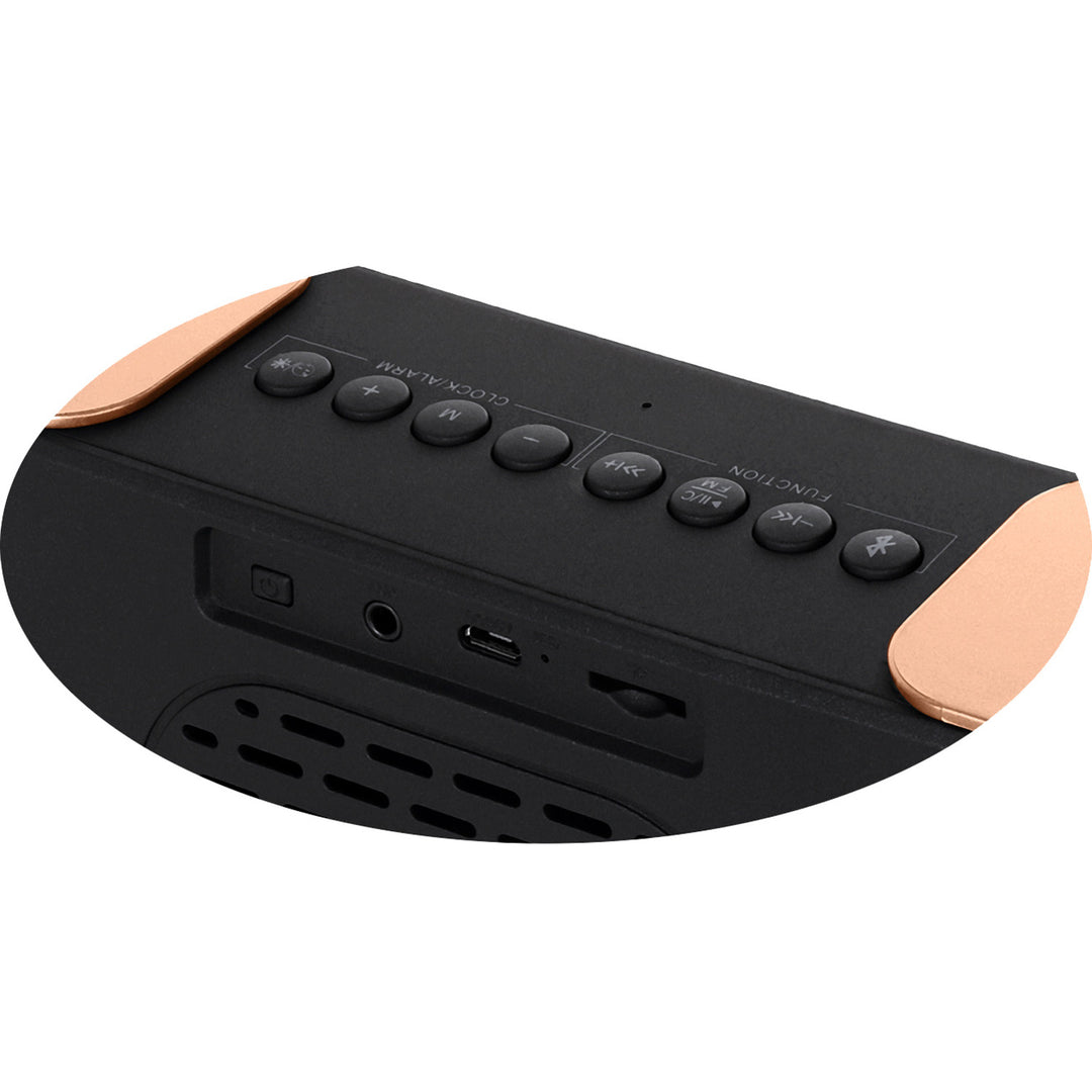 Adler AD 1190 Copper draadloze wekkerradio met LED-display en Bluetooth-functie