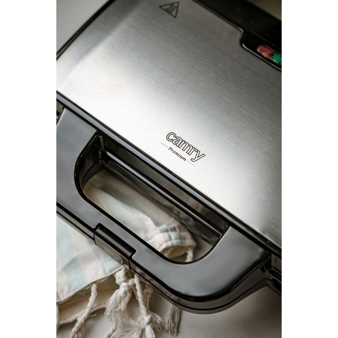 Camry sandwichmaker, voor 2 sandwiches, maximaal vermogen 1300 W, antiaanbaklaag, CR 3054