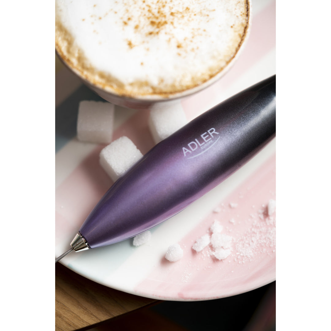 Adler melkopschuimer, met standaard, paars en zwart, AD 4499