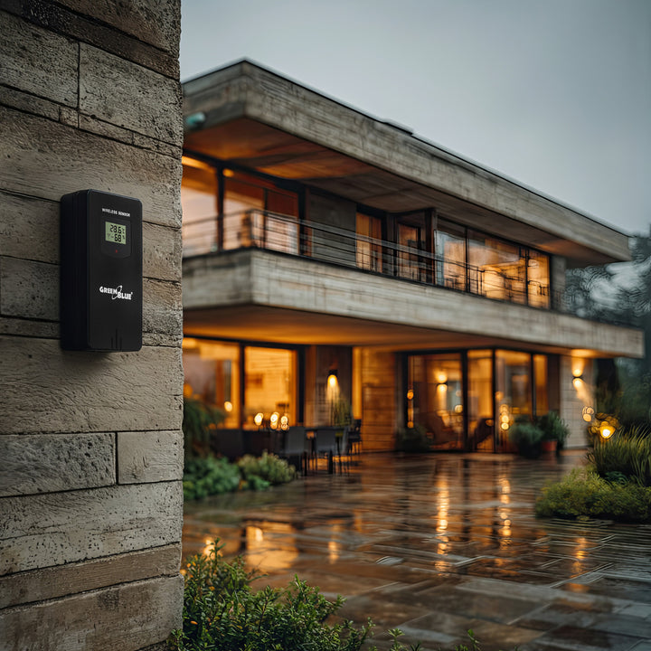 Draadloos weerstation GreenBlue, kleur, met DCF, maanfasen, barometer, kalender, voeding, GB540N