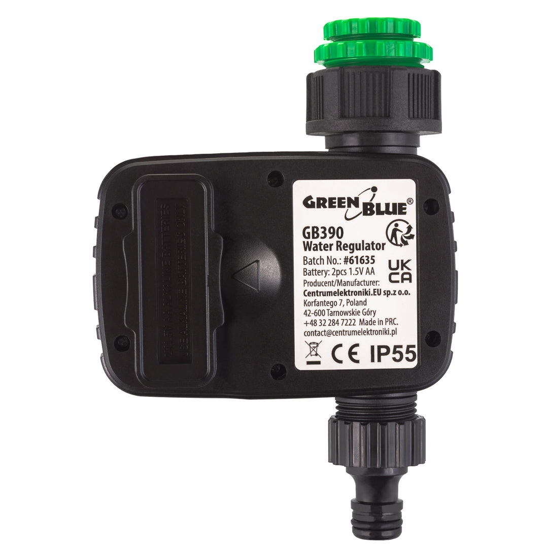 GreenBlue elektronische besproeiingscontroller, programmeerapparaat, voeding 2x1,5V AA, GB390