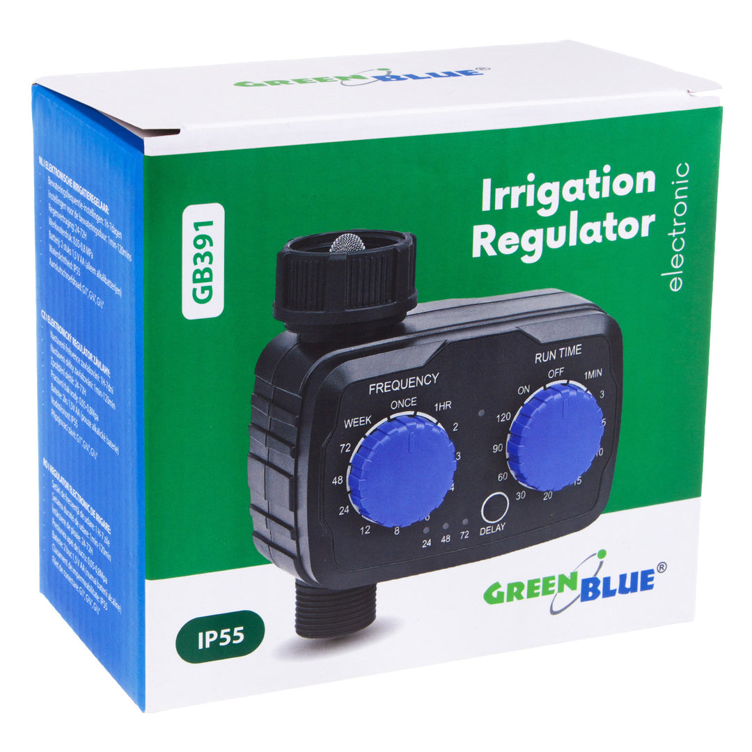 GreenBlue elektronische besproeiingscomputer, programmeerapparaat, voeding 2x 1,5V AA, GB391