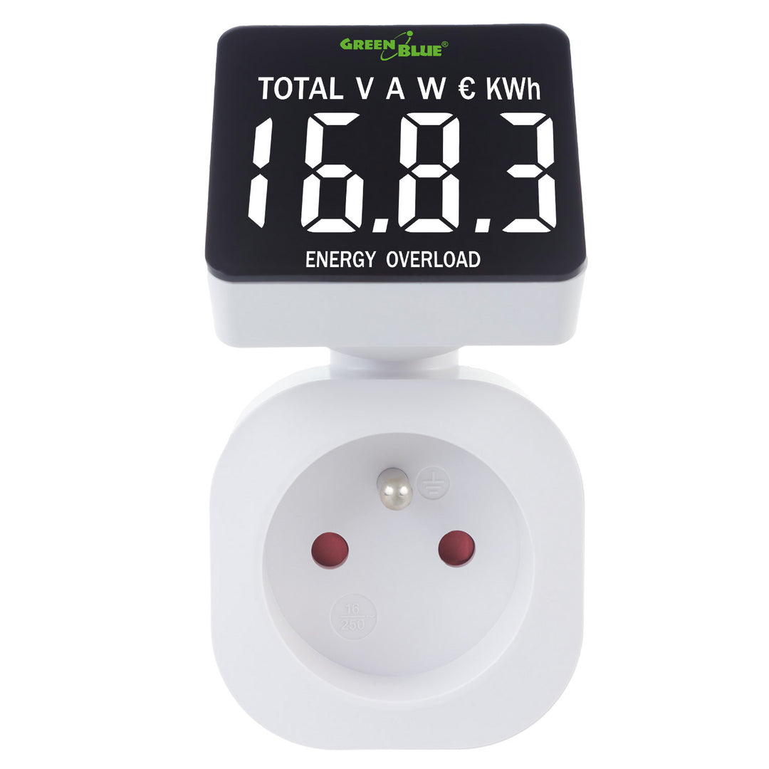 GreenBlue energiemeter, wattmeter, 16A, max. 3680W, subgeheugen, GB620 E