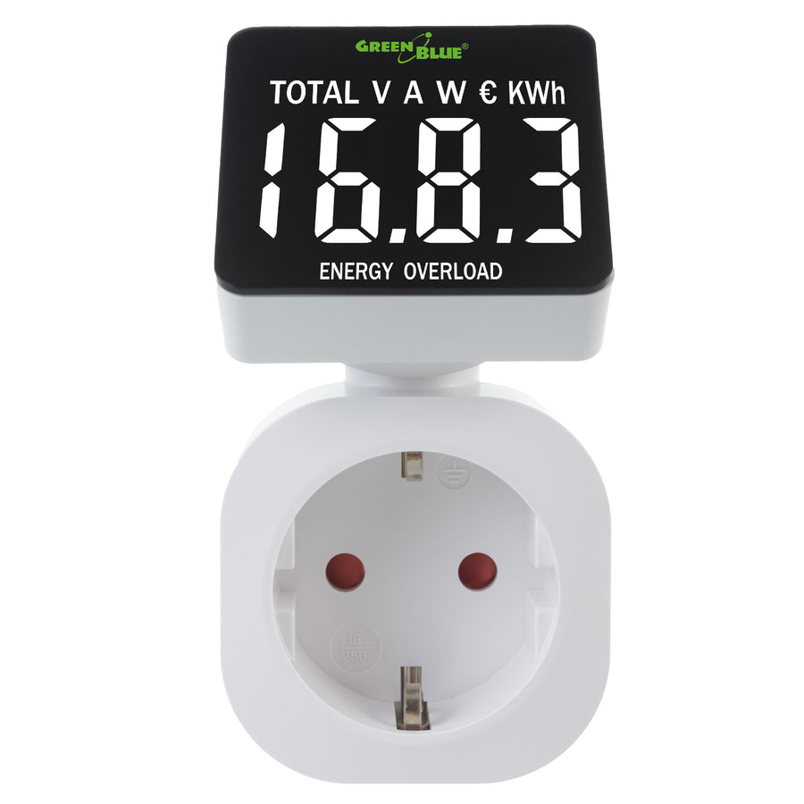 GreenBlue energiemeter, wattmeter, 16A, max. 3680W, subgeheugen, GB620 F