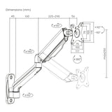 Maclean dubbele arm monitor muurbeugel, 17-32", 9kg max, MC-332