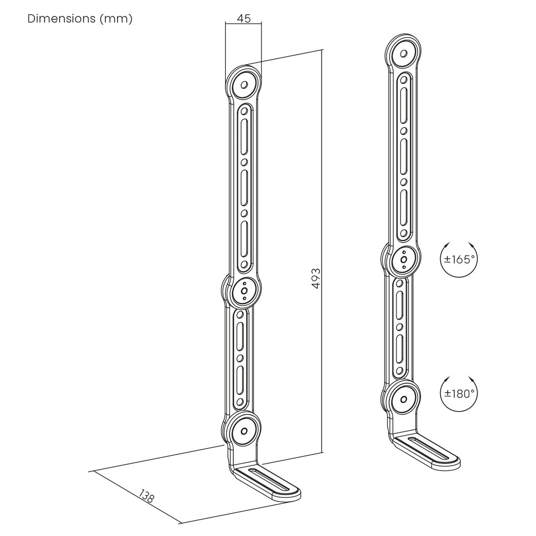 Maclean universele VESA-geluidsbalkbevestiging, max. 15 kg, MC-334