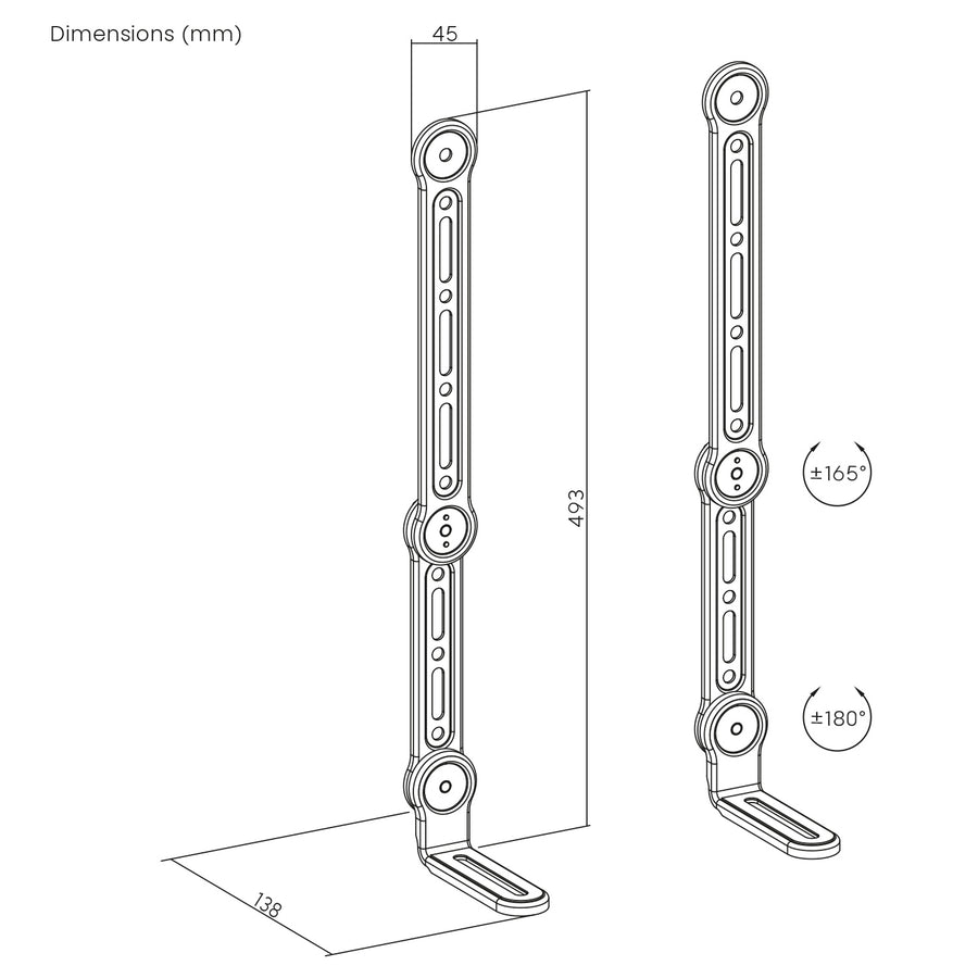 Maclean universele VESA-geluidsbalkbevestiging, max. 15 kg, MC-334