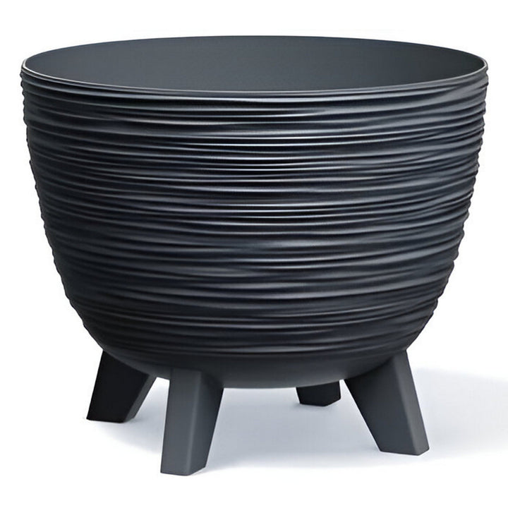 Prosperplast bloempot, diameter 395 mm, voetjes, antraciet, DFUR400-S433, Furu