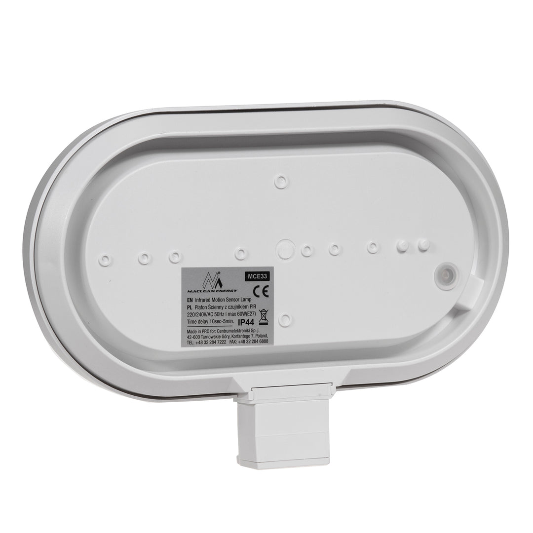Maclean wandarmatuur, met PIR sensor, max. 60W, 180°, MCE33 W + LED 8W