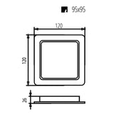 5x Maclean LED plafondpaneel, SLIM inbouw, 9W, Neutraal Wit 4000K, 120*120*26mm, 900lm, MCE373 S