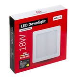 Maclean LED Plafondpaneel, SLIM inbouw, 18W, Neutraal Wit 4000K, 170*170*26mm, 1800lm, MCE374 S + Opbouwadapter MCE379 S