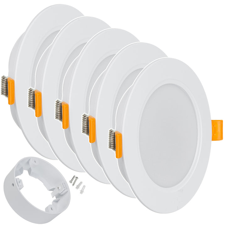 5x Maclean LED plafondpaneel, SLIM inbouw, 9W, Neutraal Wit 4000K, 120*26mm, 900lm, MCE371 R + opbouwadapter MCE376 R