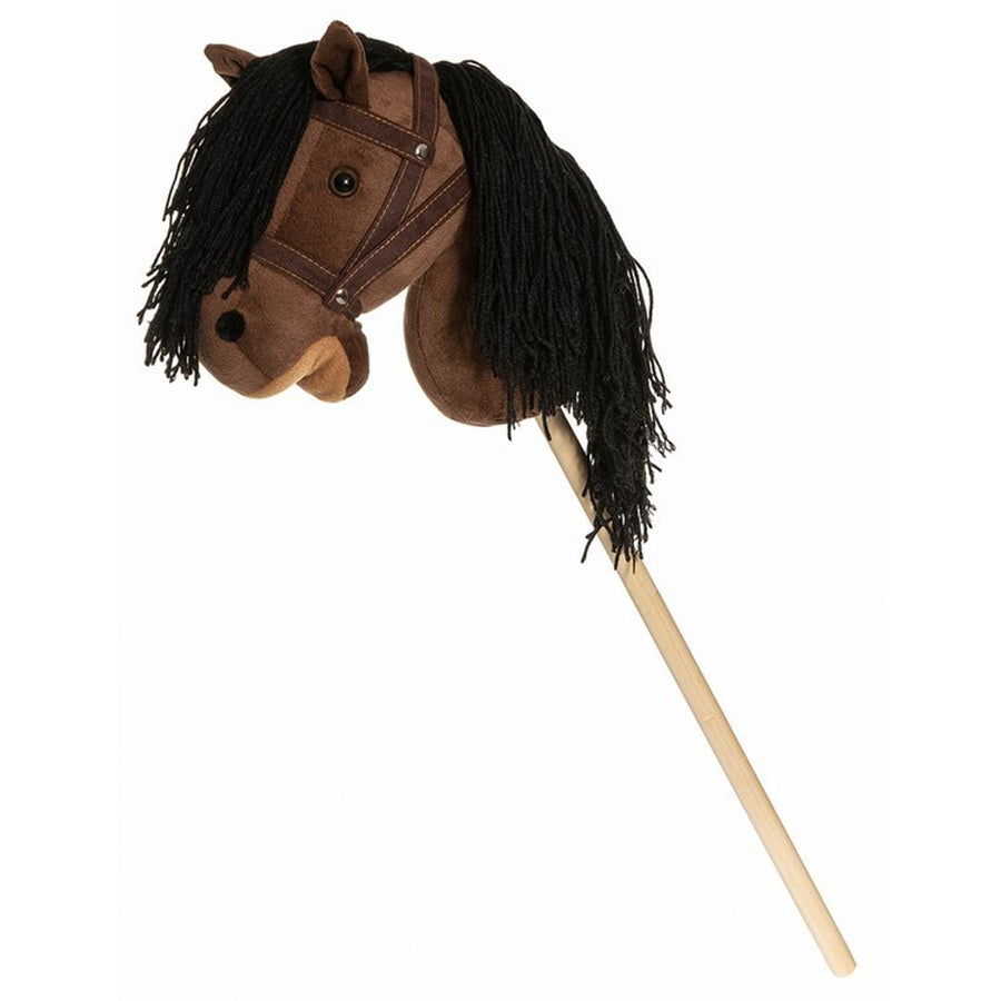 Teddykompaniet pluche paard, houten stok, teugels, 80 cm, T-TED-03002