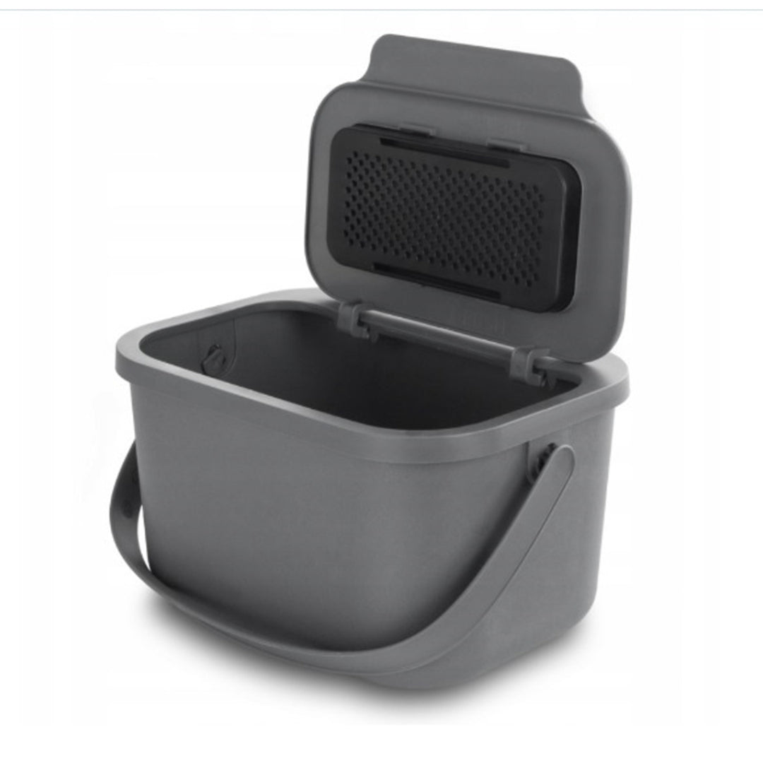 Bioafvalbak, composteerbak, inhoud 6 liter, grijs, Mini Bini