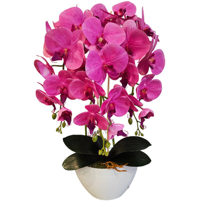 Damich kunstorchidee, roze, gemaakt van rubber, 3pgo2