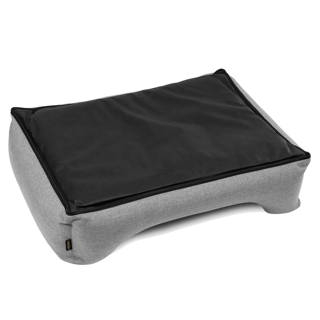 Mestizo hol, 65x50 cm, lichtgrijs met zwarte bies, SMTF-GRA-B-1