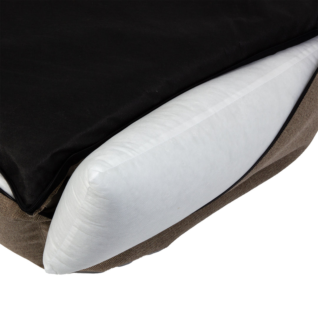 Mestizo hol, 100x75 cm, beige met witte bies, SMTF-BEI-W-3