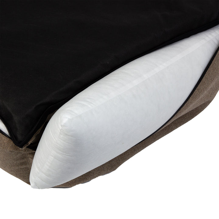Mestizo hol, 100x75 cm, beige met witte bies, SMTF-BEI-W-3