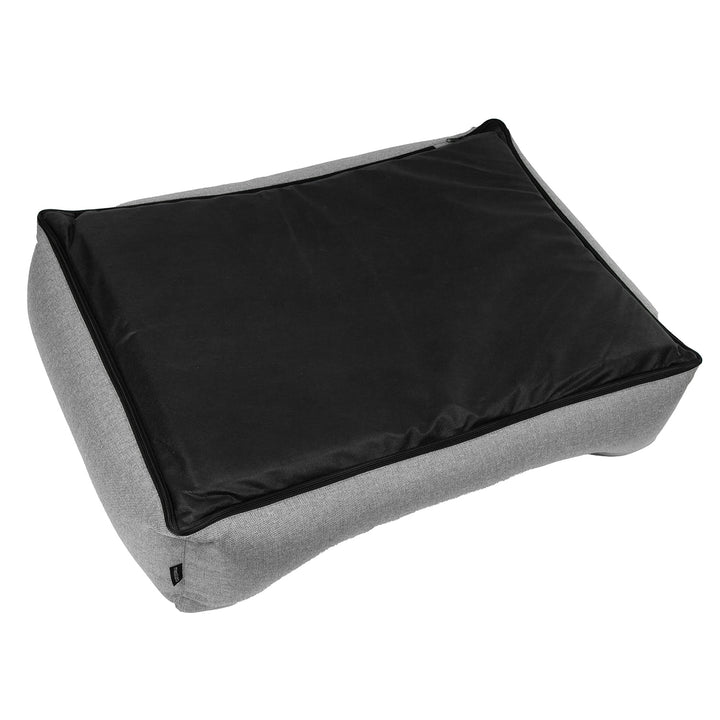 Mestizo hol, 100x75 cm, lichtgrijs met zwarte bies, SMTF-GRA-B-3
