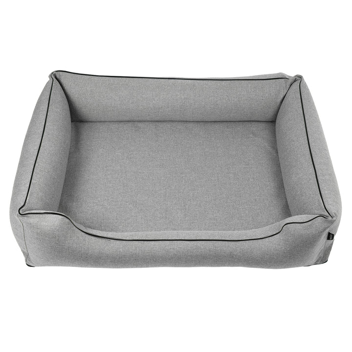 Mestizo hol, 100x75 cm, lichtgrijs met zwarte bies, SMTF-GRA-B-3