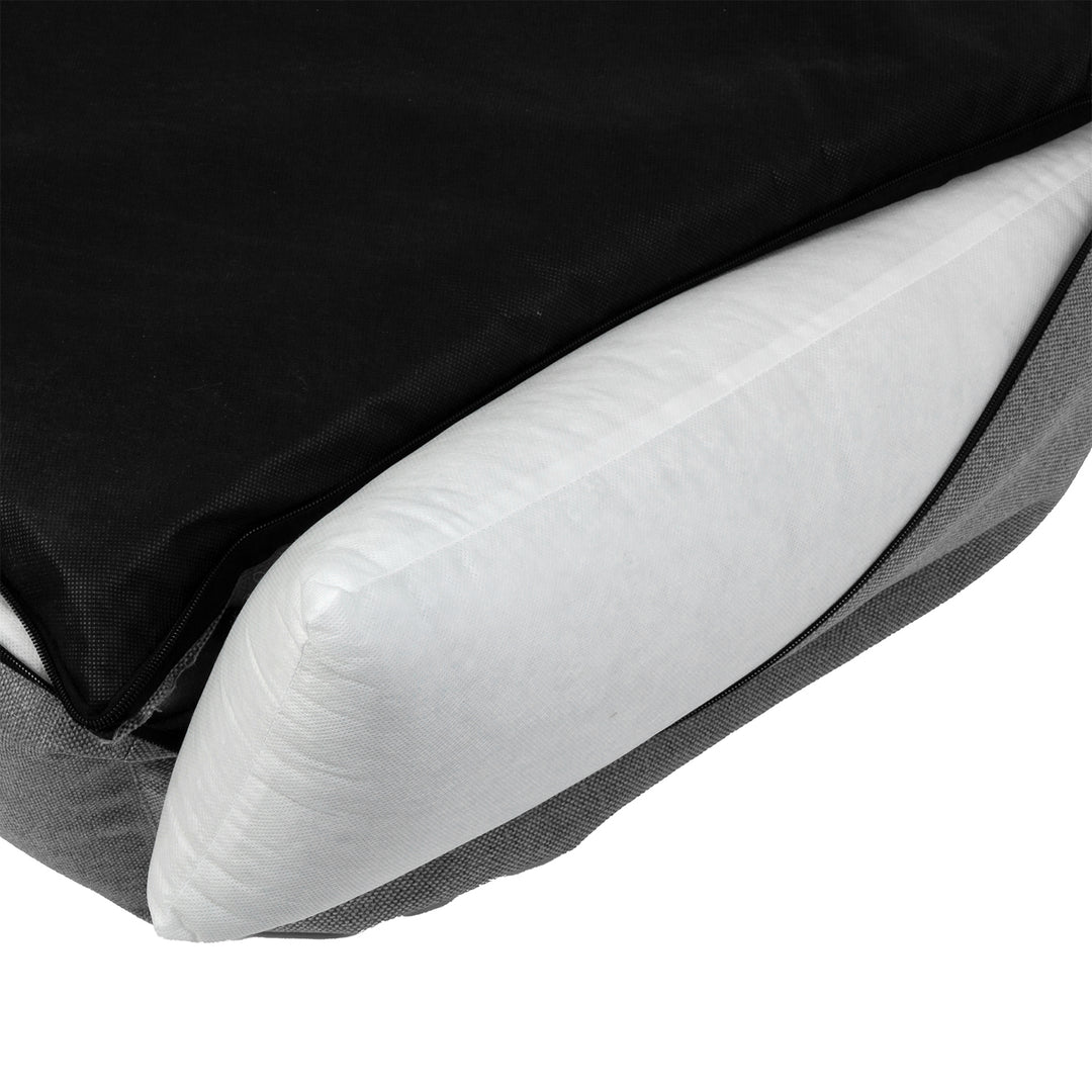 Mestizo hol, 100x75 cm, lichtgrijs met witte bies, SMTF-GRA-W-3