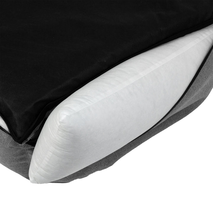 Mestizo hol, 100x75 cm, lichtgrijs met witte bies, SMTF-GRA-W-3